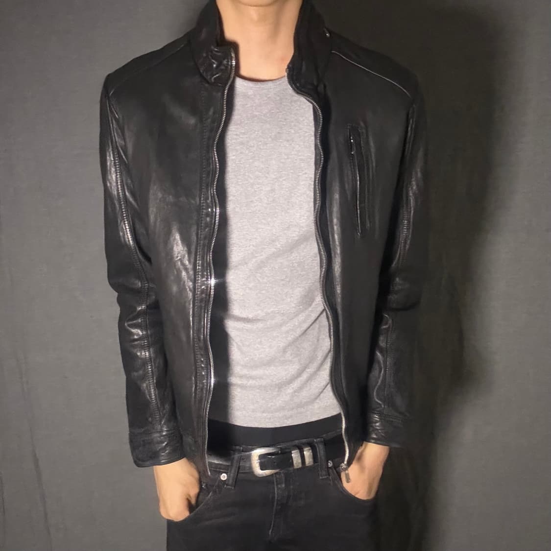 lamb skin leather jacket 상품이미지3