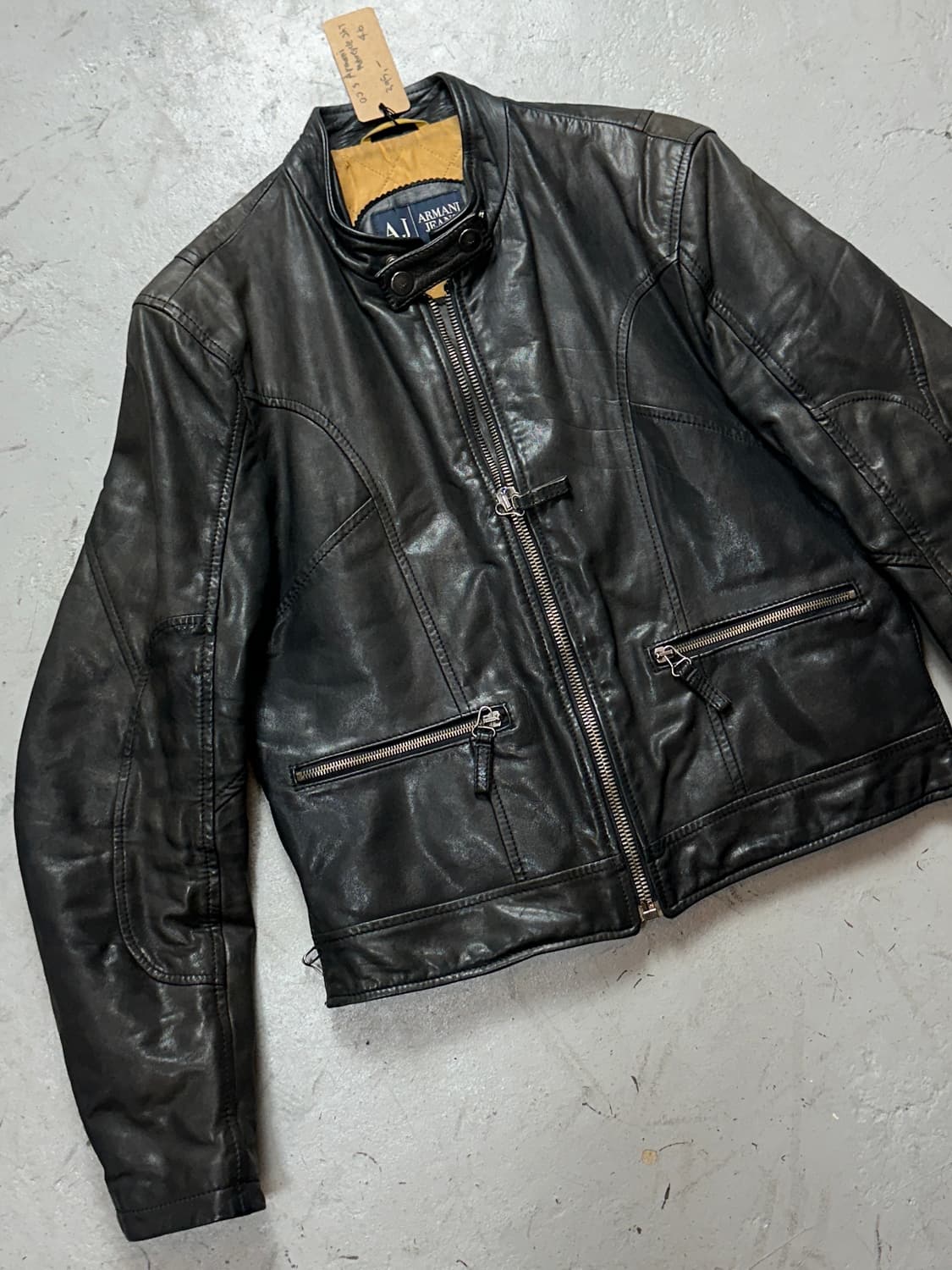 00's 아르마니 고트스킨 레더 자켓 빈티지 바이커 카페레이서 자켓 상품이미지5