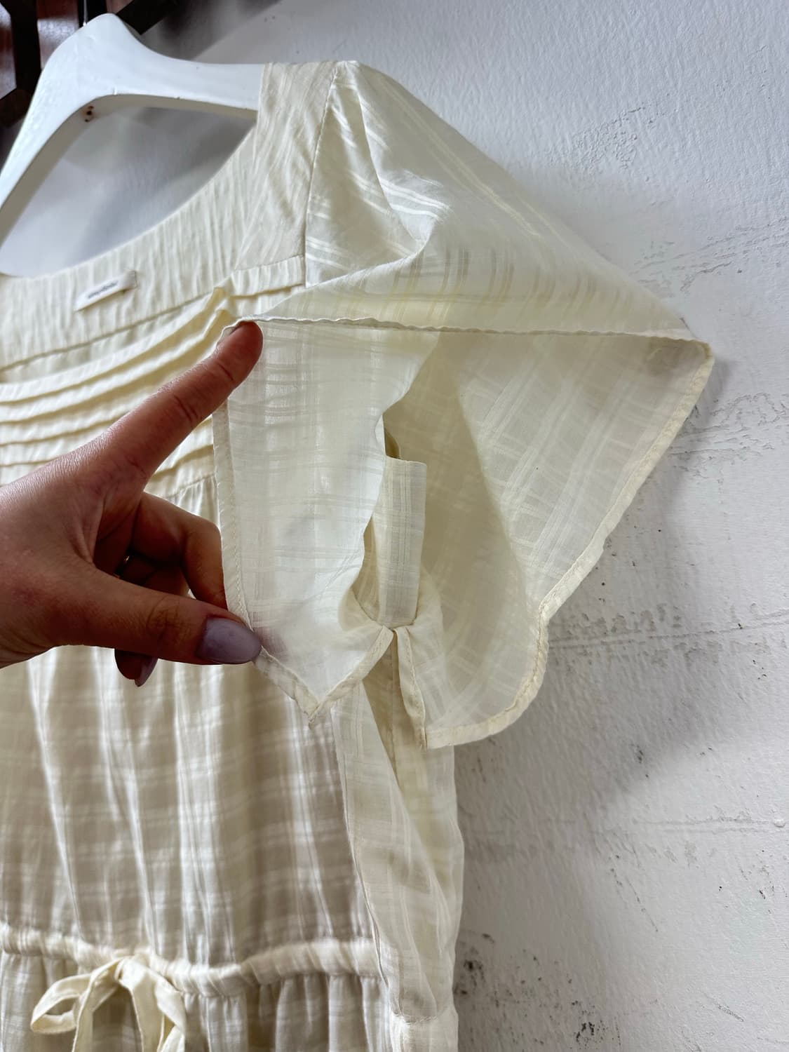 일본빈티지 Simplicite 심플리시테핀턱 디테일 체크원피스 블라우스 상품이미지3