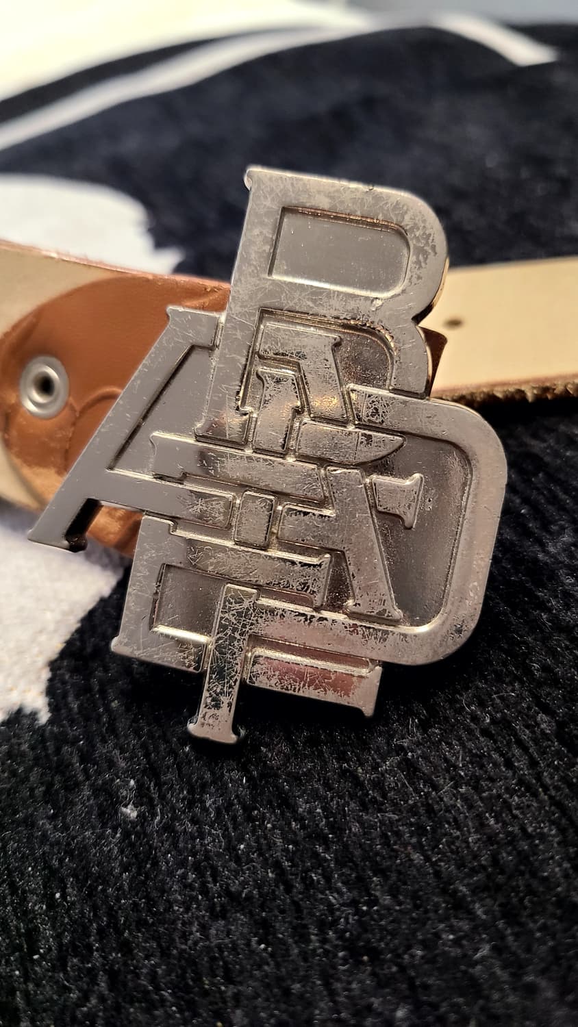[L]베이프 메탈로고 레더 벨트 상품이미지1