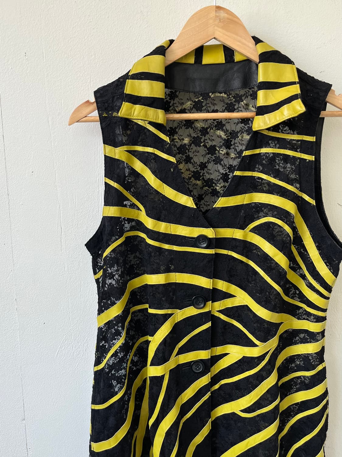 Japan vtg 시스루 레더 베스트 자켓 상품이미지2