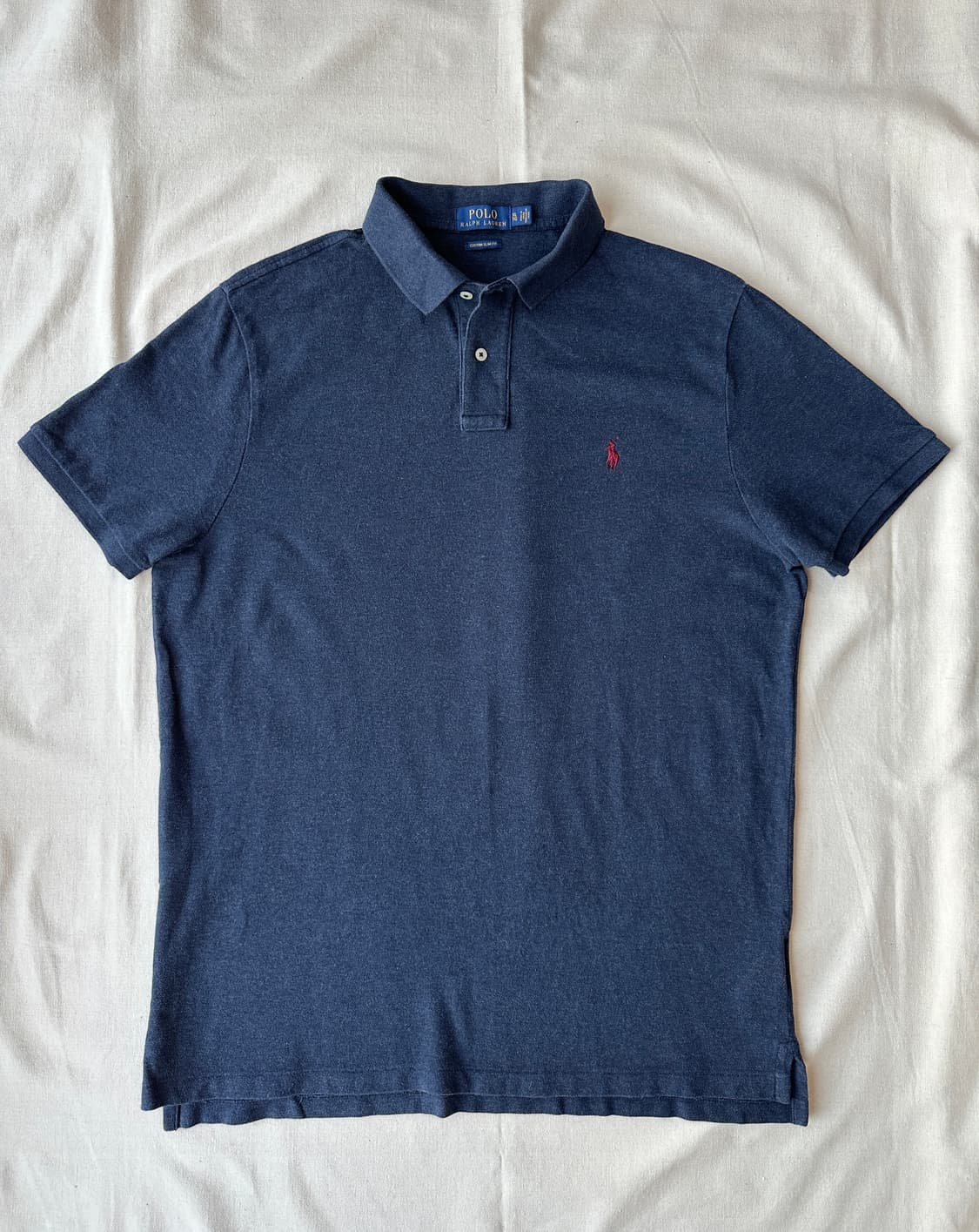 폴로 랄프로렌 미드나잇 블루 반팔 카라티 커스텀슬림핏 XL 상품이미지1