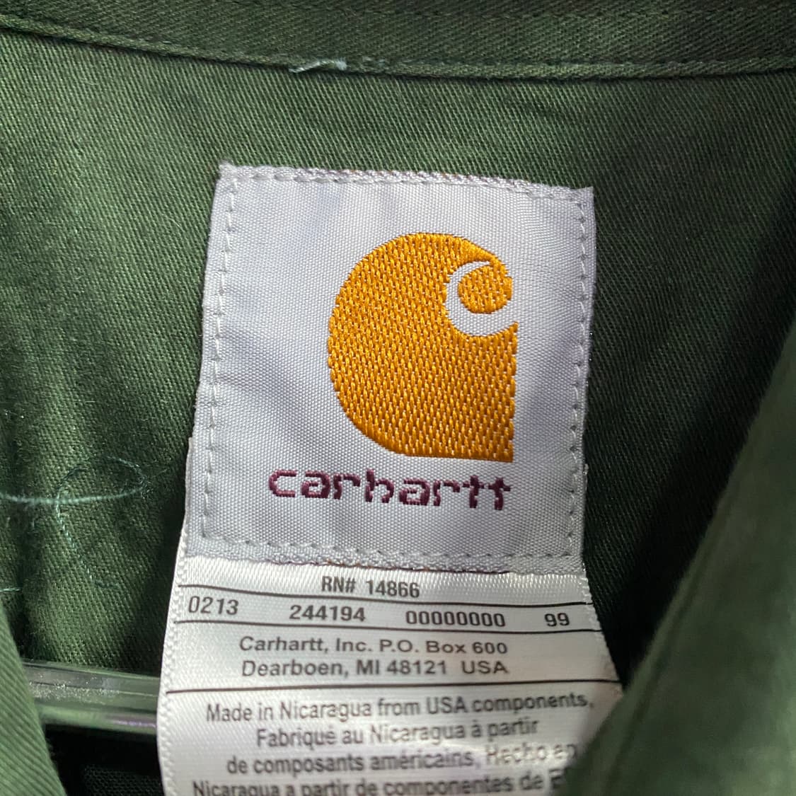 칼하트 다크그린 포켓 워크 셔츠 B3622 상품이미지4