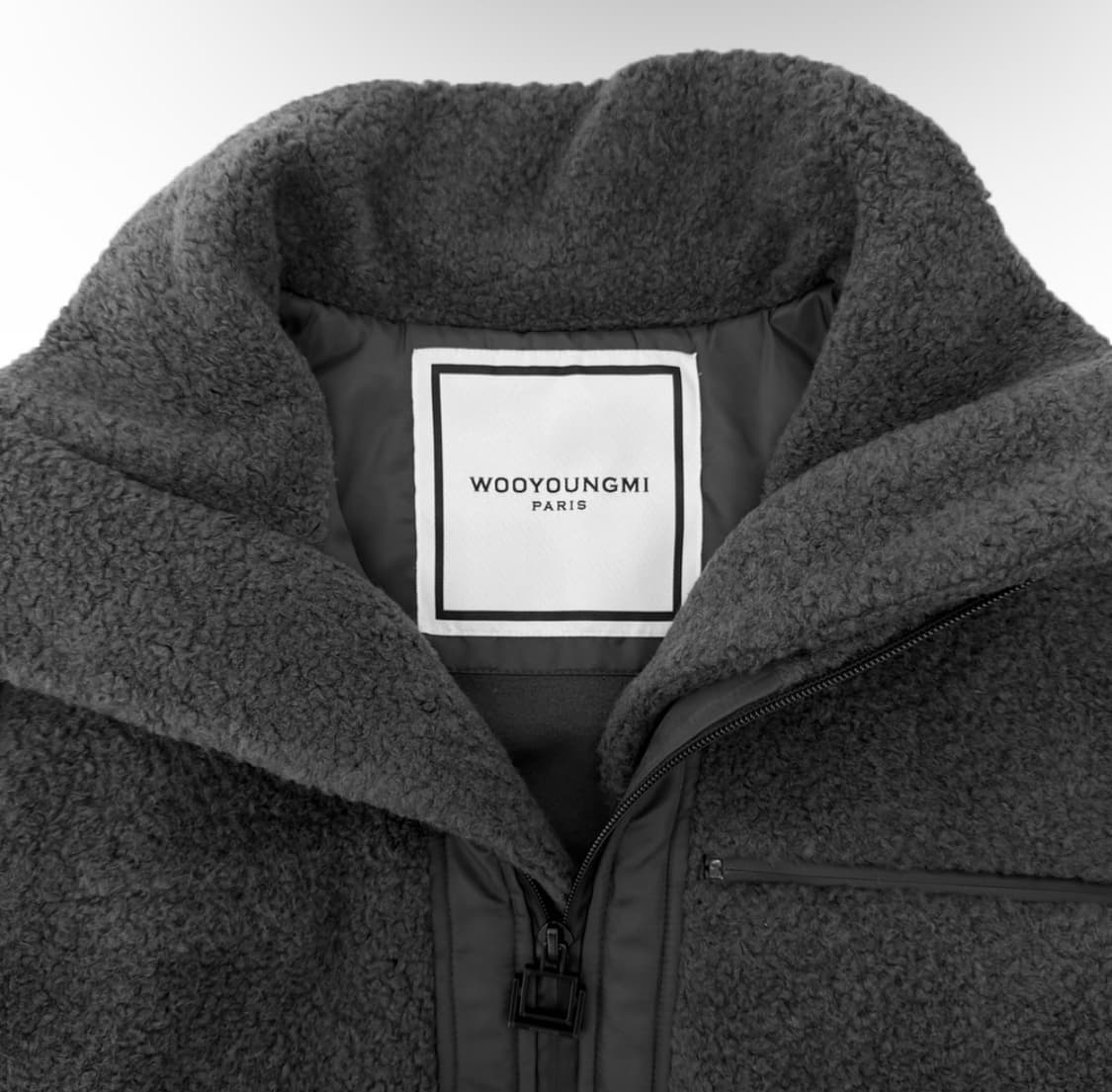 [48] 우영미 남성 21fw 부클 하이넥 후리스 점퍼 자켓 그레이 상품이미지8