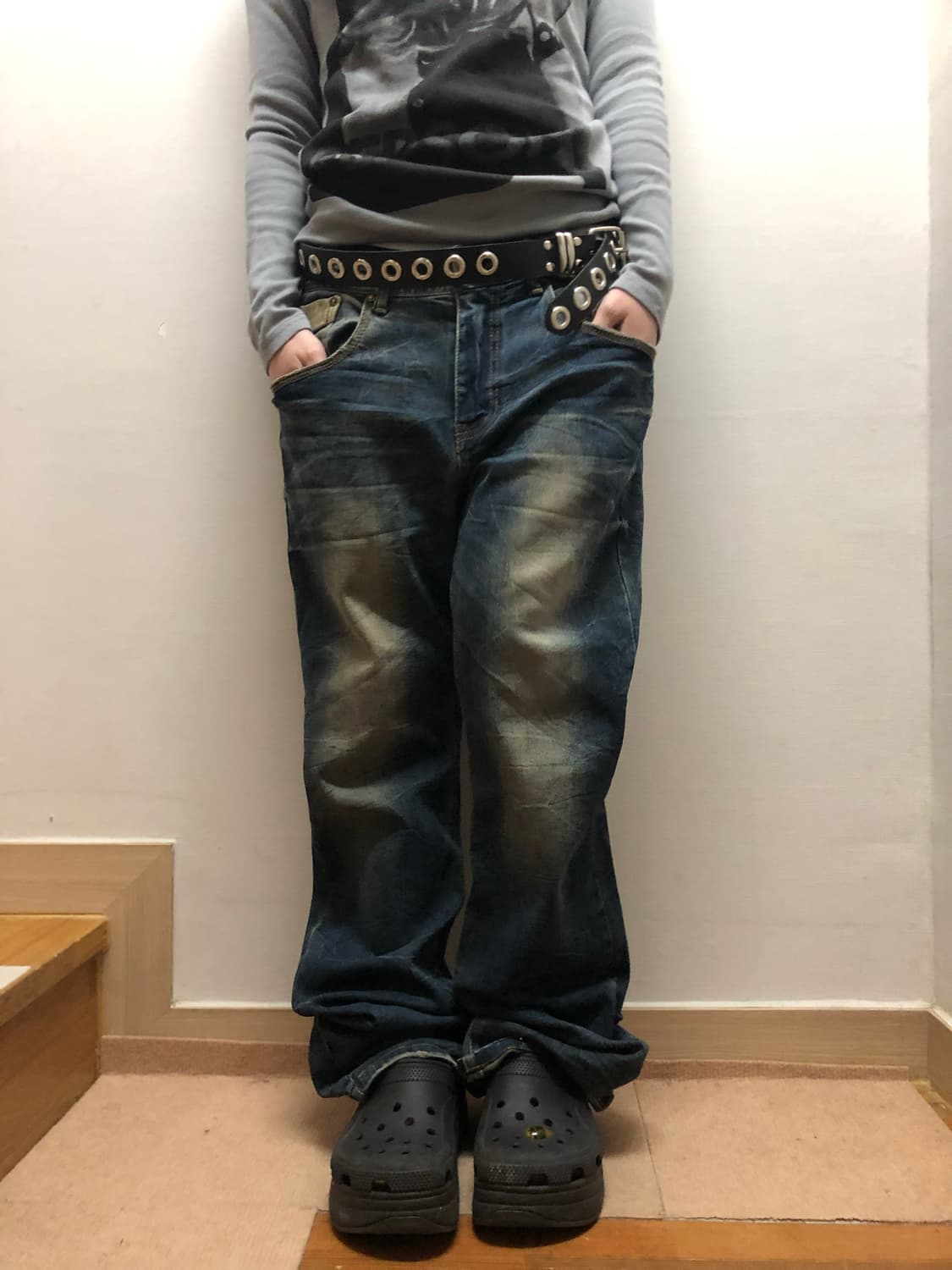 빈티지 지프 펑크 워싱 데님 팬츠 상품이미지2