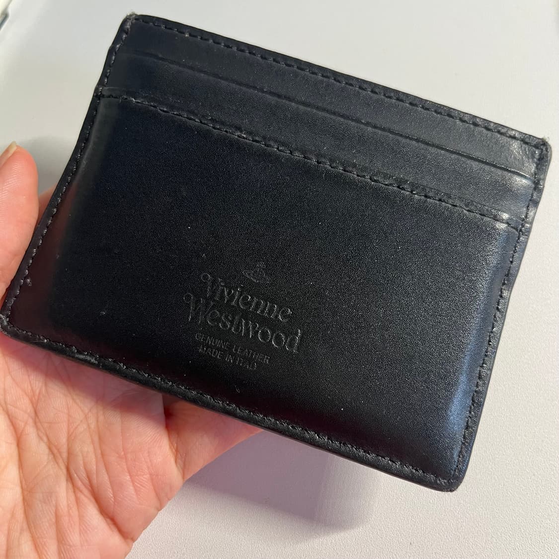 비비안 웨스트우드 ORB 로고 가죽 카드홀더 / 카드지갑 블랙, 실버 상품이미지2