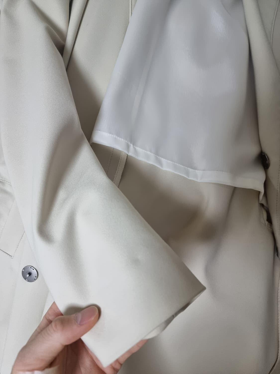 시스템옴므 아이보리 싱글코트 트렌치코트 상품이미지6