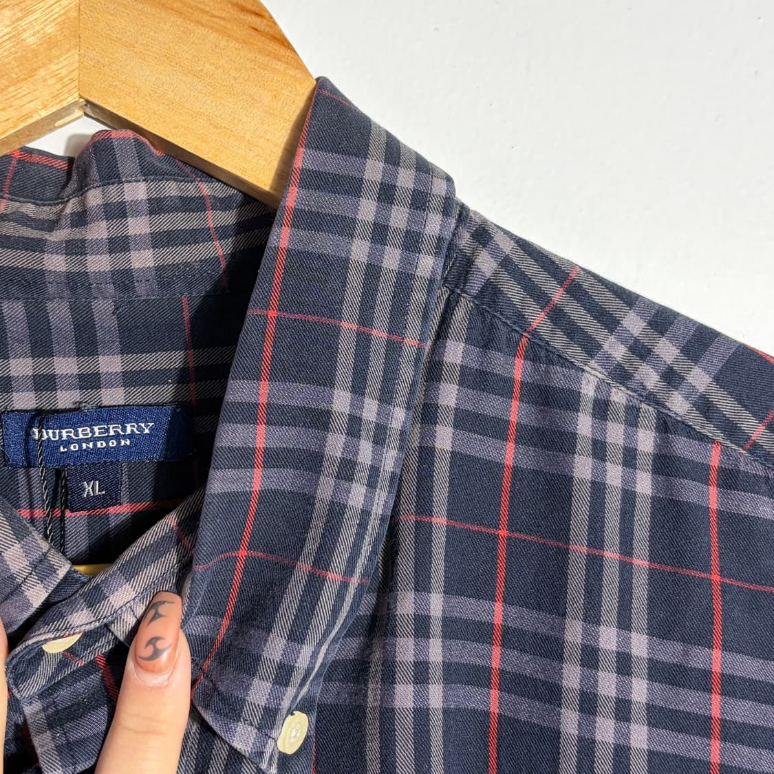 버버리 빈티지 네이비 체크 셔츠 (무료배송) 상품이미지2