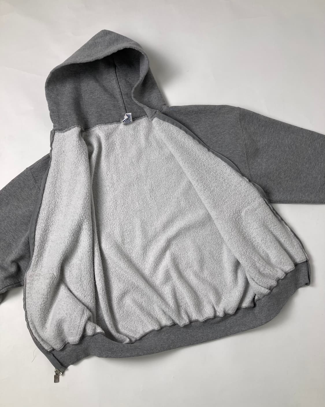 90s Russell Zip Up Hoodie (heather grey) 상품이미지7