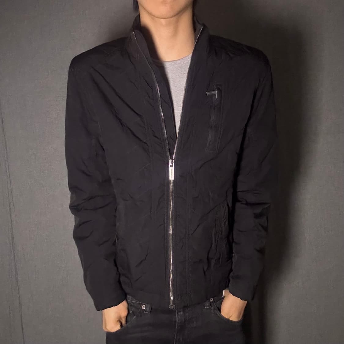 나일론 퀄팅 라이더 자켓 상품이미지2