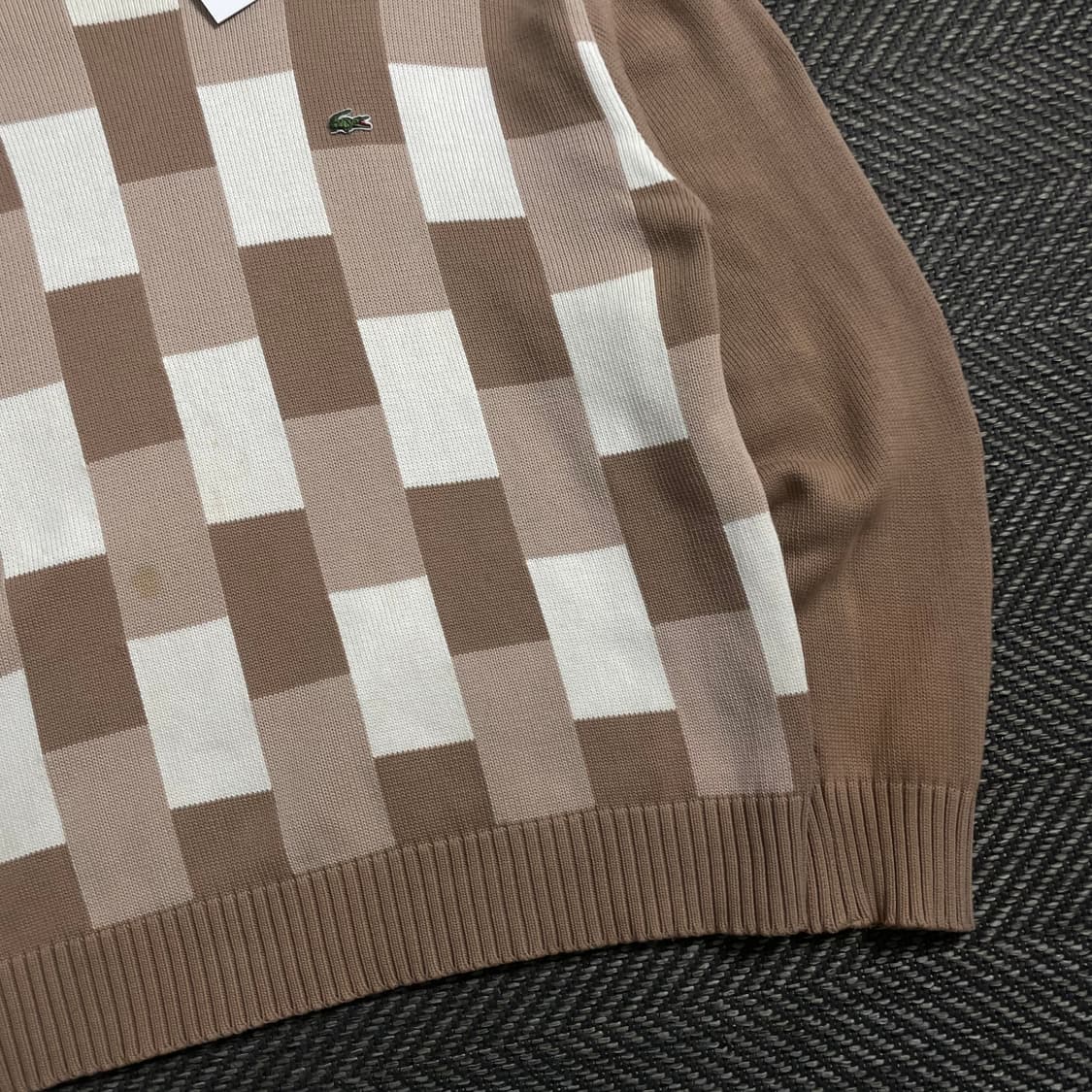 라코스테 빈티지 자수로고 블럭 패턴 니트o 4132 상품이미지2