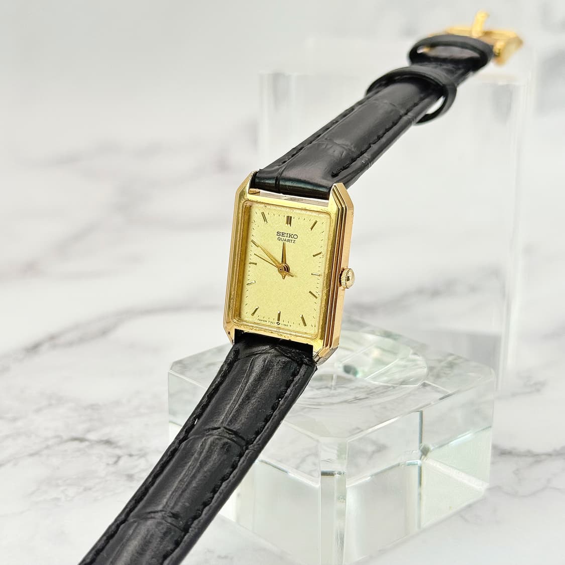 80s90s 빈티지 세이코 미니멀 골드 탱크 워치 상품이미지1