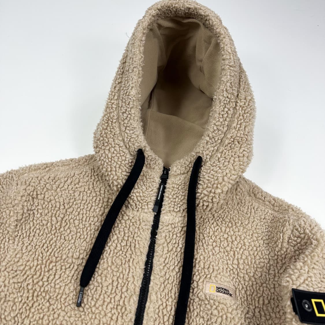 내셔널지오그래픽 베이지 후리스 후드집업 (M) 상품이미지4
