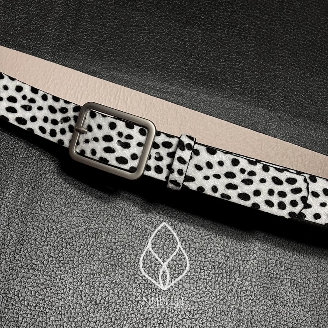 🌗 Dalmatian belt / 달마시안 호피 송치털 가죽 벨트 상품이미지2