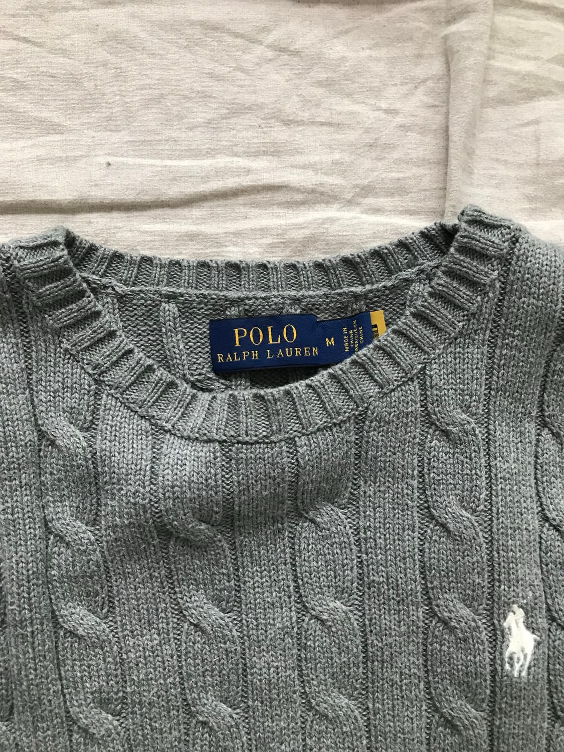 폴로 랄프로렌 포니 로고 그레이 케이블 니트 상품이미지7