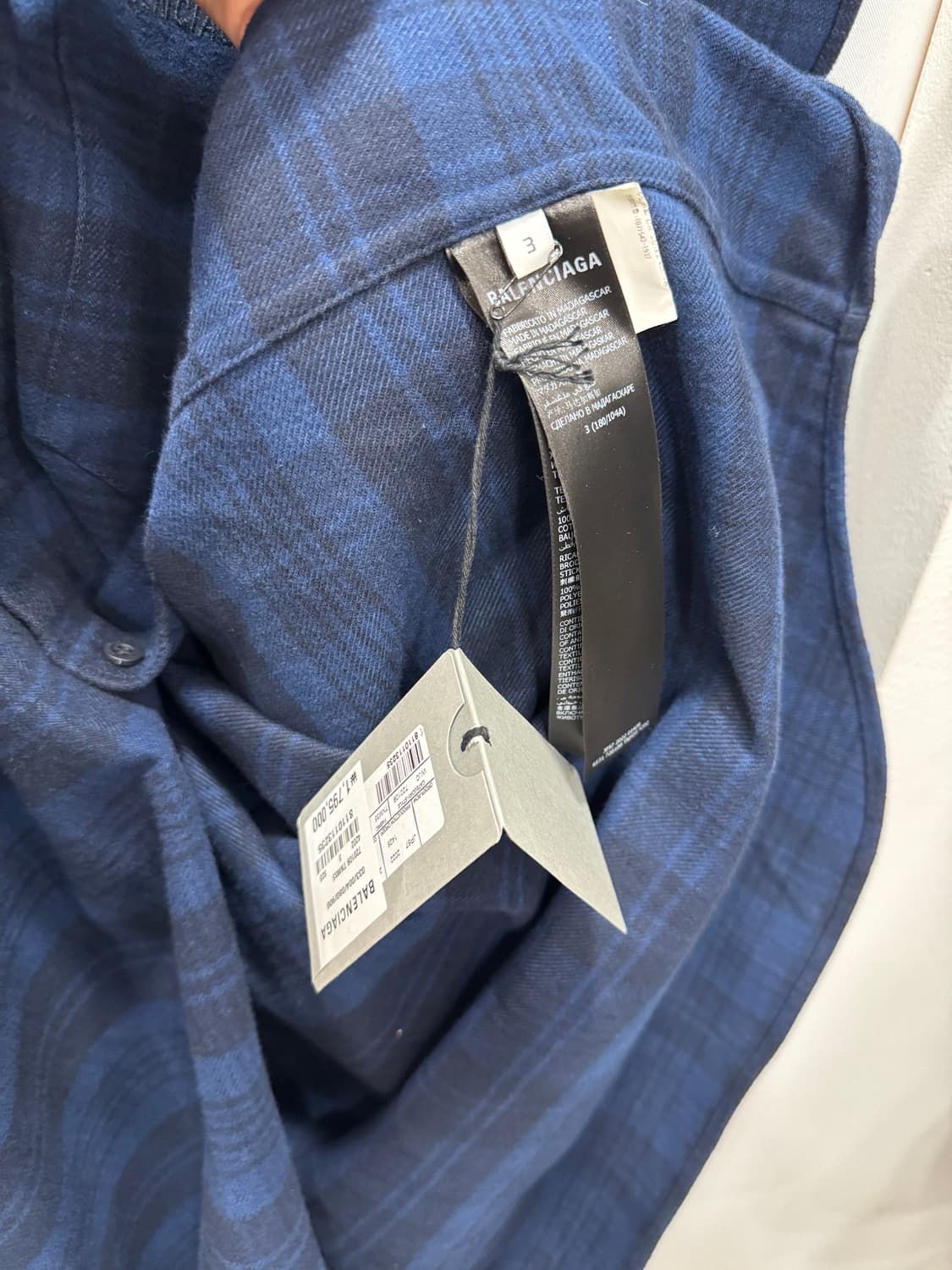 백화점판 새상품급 발렌시아가 체크 후드 셔츠 3사이즈 상품이미지3