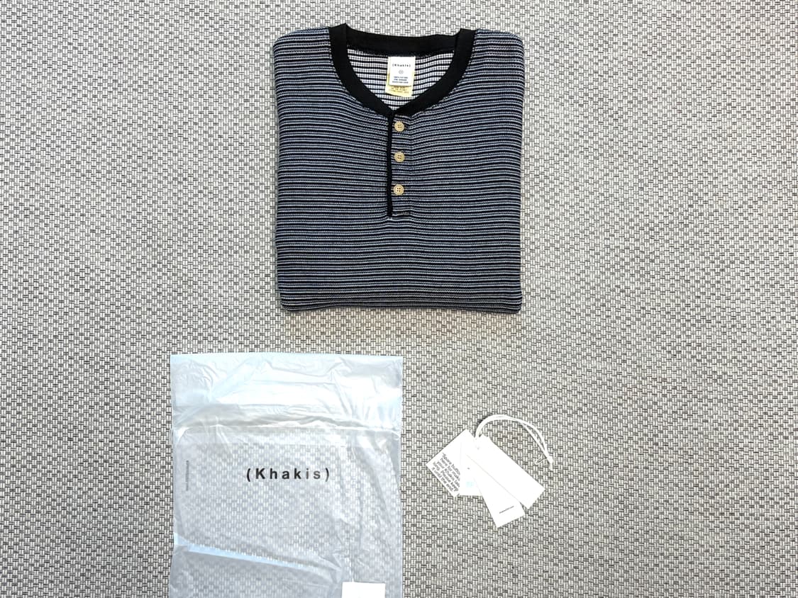 [S] 카키스 Waffle Henley L/S Tee 블랙 와플 티셔츠 상품이미지5