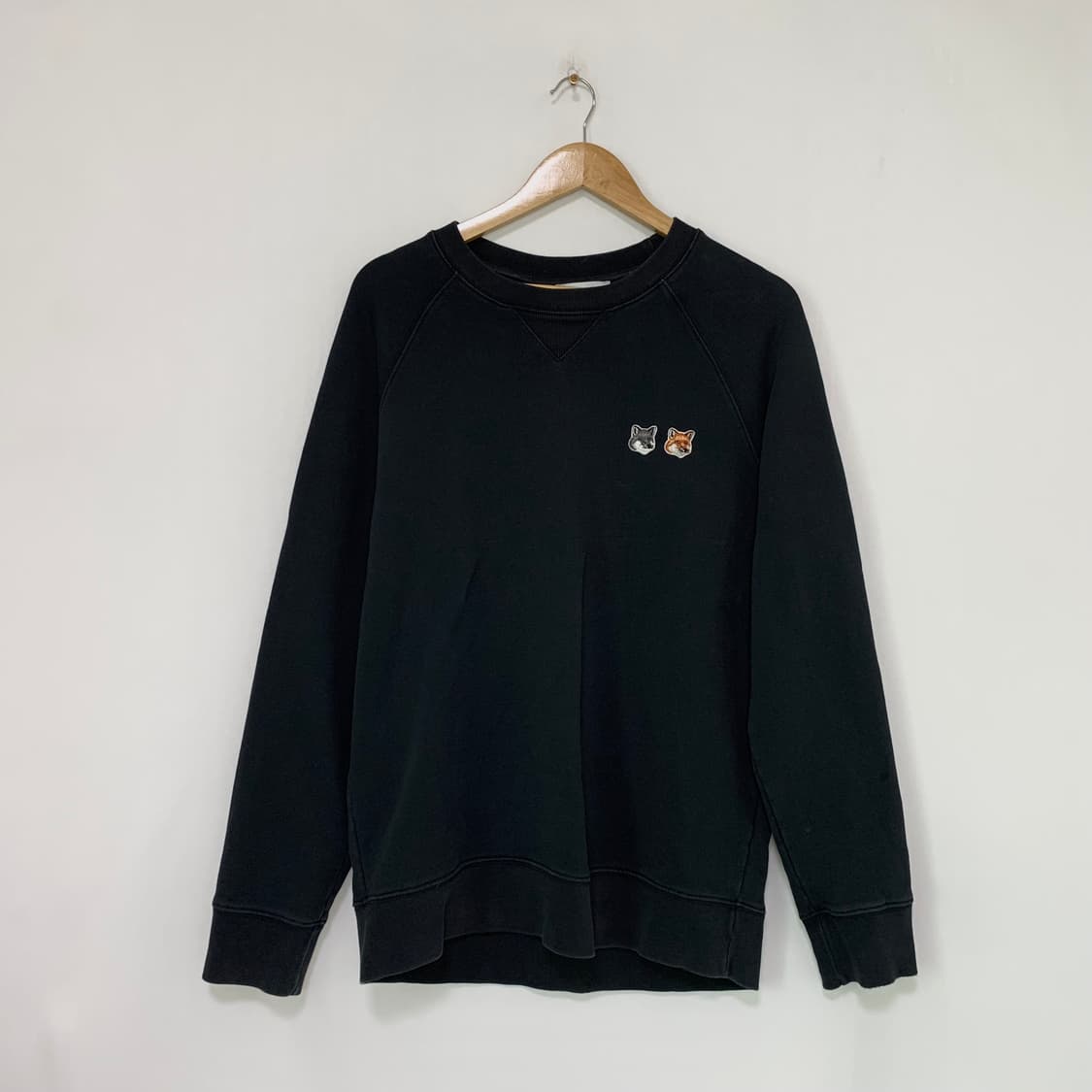 메종키츠네 더블 폭스 블랙 맨투맨 L 남녀공용 빈티지 상품이미지1