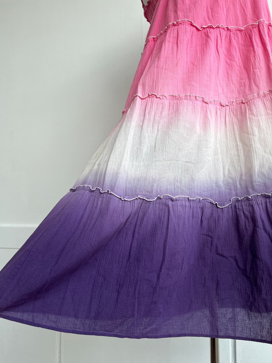 핑크 퍼플 타이다이 티어드 슬립 원피스 상품이미지3