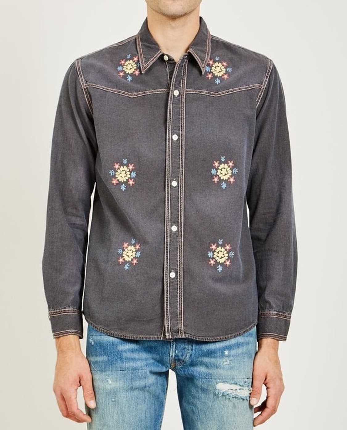 리바이스빈티지클로딩 LVC ROCKERS 샴브레이 블랙아트 L사이즈 상품이미지2