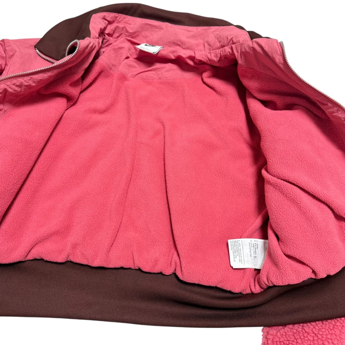 나이키 멀티로고 핑크 브라운 뽀글이 후리스 집업 상품이미지6