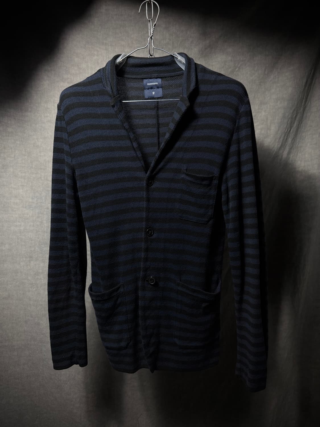 미하라 야스히로 엘보 패치 스트라이프 가디건 상품이미지1