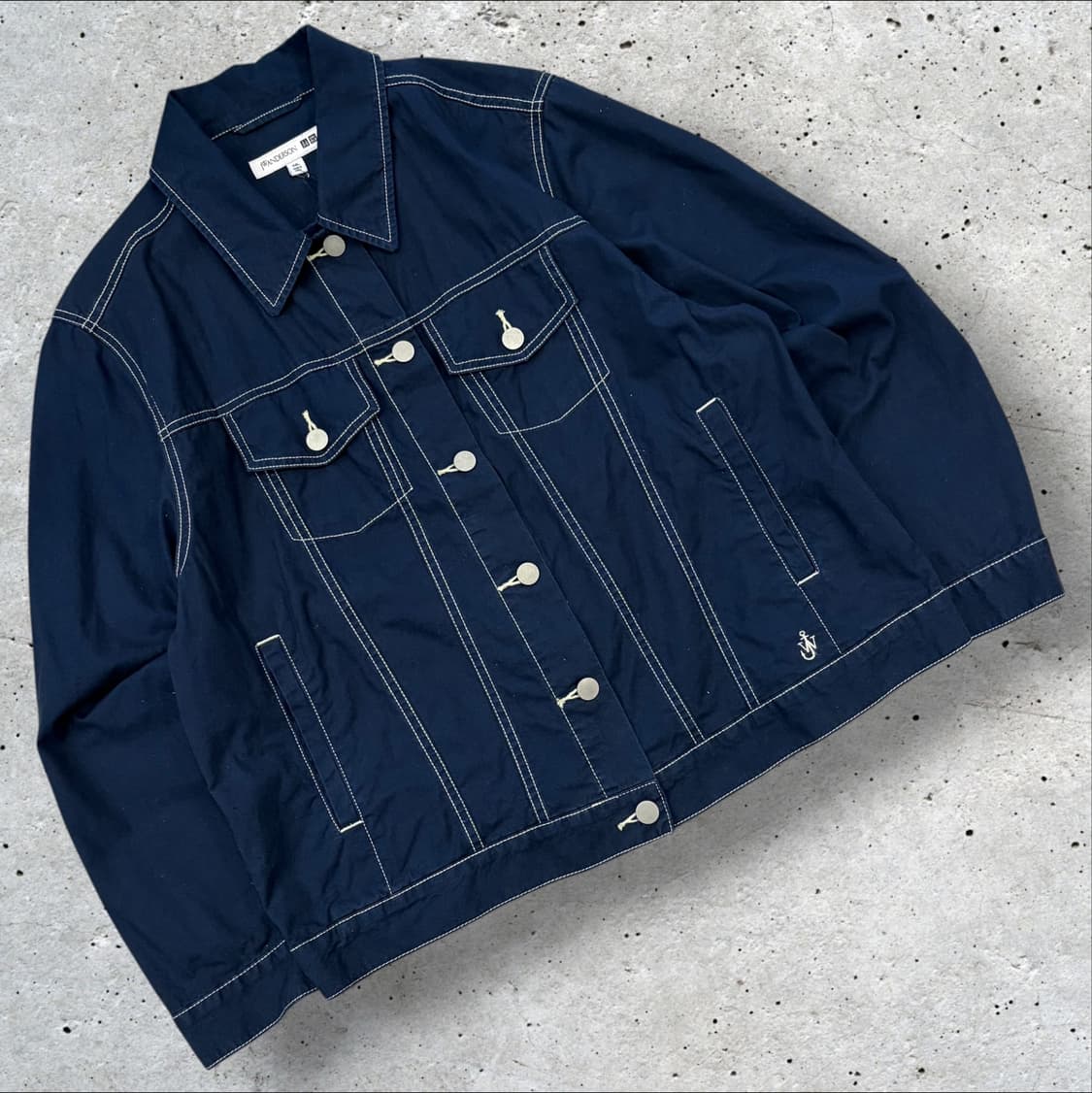[2XL] 유니클로 JW앤더슨 네이비 트러커 코튼 자켓 D444 상품이미지1