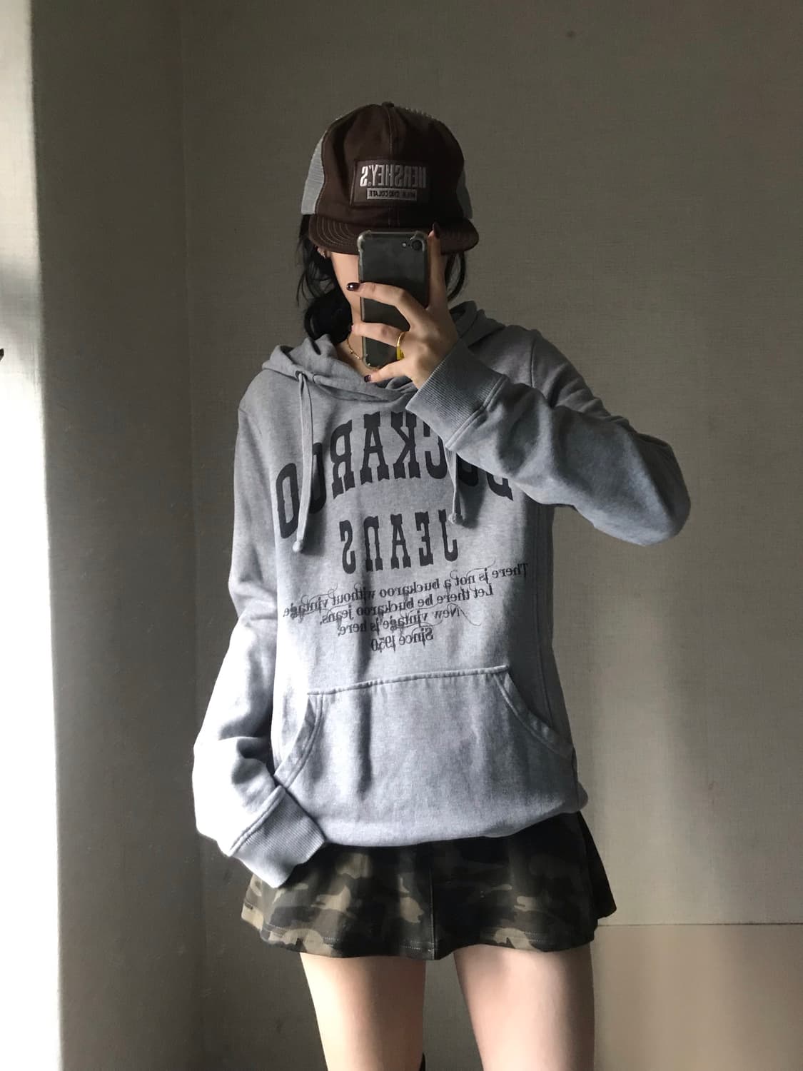 버카루 그레이 빈티지 후드티 상품이미지3