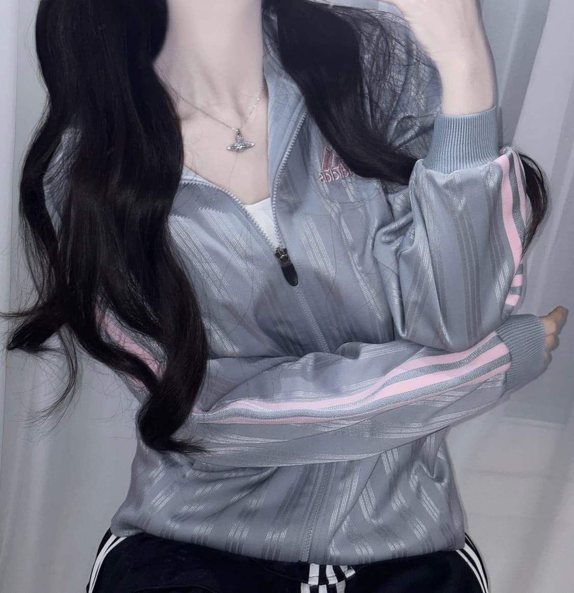 🐰아디다스 그레이 러블리분홍 트랙탑 져지🪽💗 상품이미지1