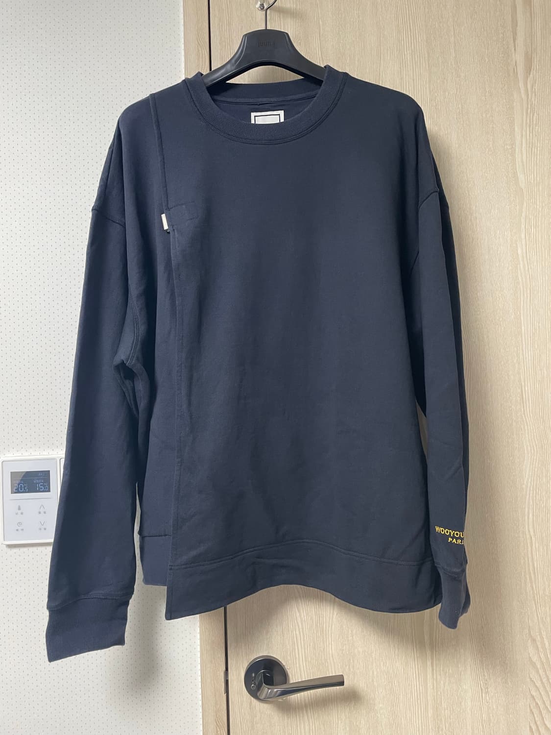 52사이즈,  우영미 앞절개 맨투맨 네이비 상품이미지1