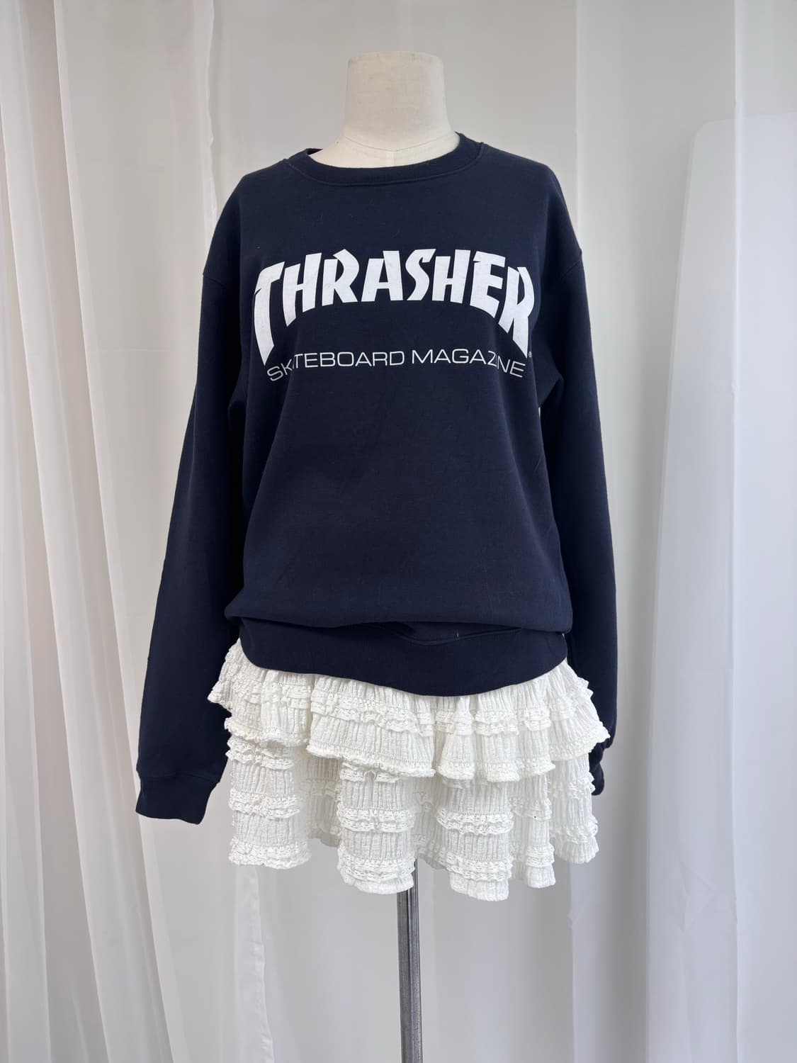 THRASHER 베이직 네이비 기모 맨투맨 상품이미지7
