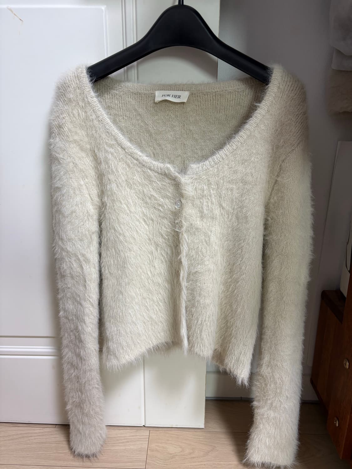 for her 퍼 니트 가디건 상품이미지1