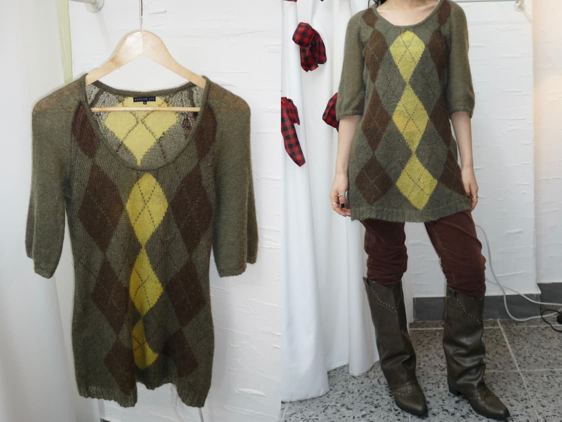 argyle long knit 상품이미지1