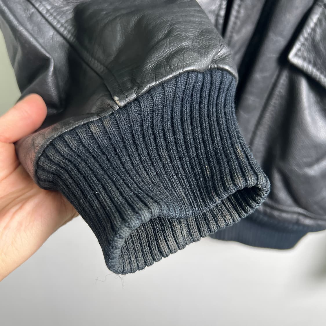 VTG 빈티지 블랙 A-2 플라이트 가죽 자켓 상품이미지8