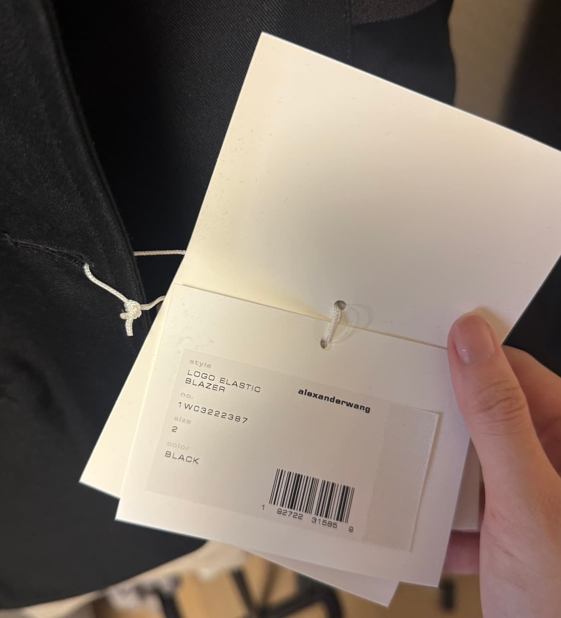 알렉산더왕 블랙 코튼 엘라스틱 블레이저 2 사이즈 상품이미지2