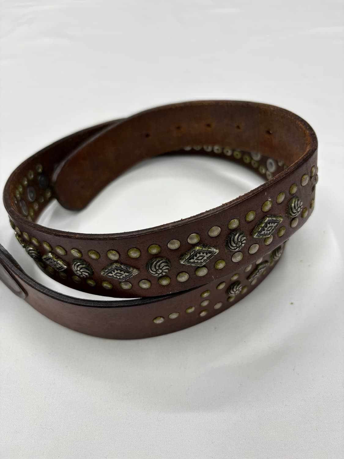 빈티지 웨스턴 스터드 디테일 빈티지 레더 벨트 상품이미지2