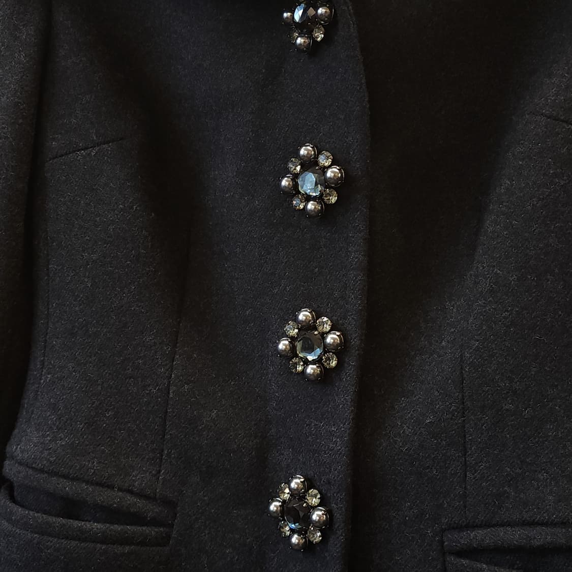 돌체앤가바나 울코트 밍크퍼 쥬얼리 버튼 버진울 코트 38 상품이미지4