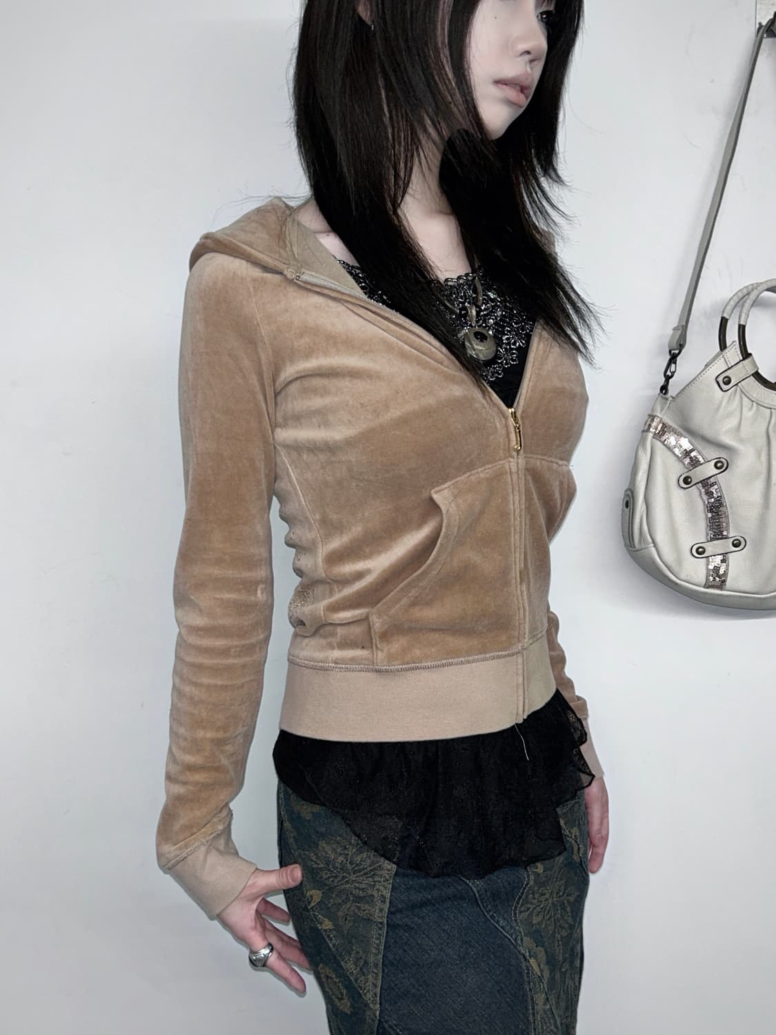 쥬시 꾸뛰르 러브 하와이 벨루어 후드 집업 상품이미지2