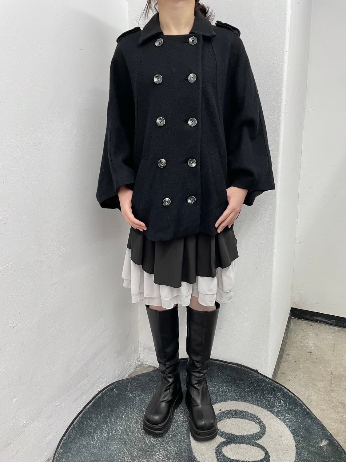 블랙 나폴레옹 버튼 케이프  상품이미지4