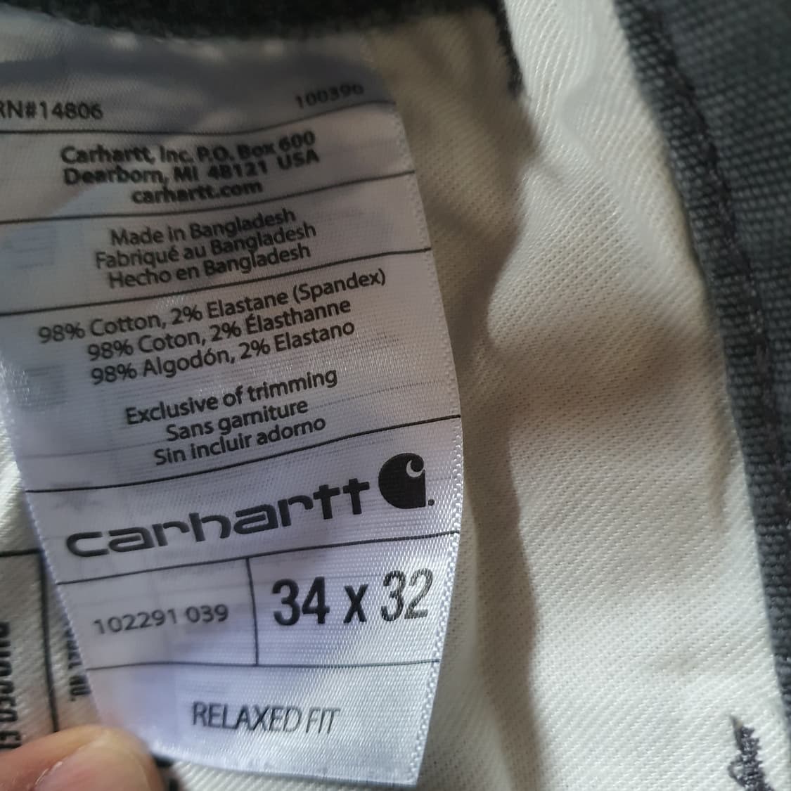 칼하트 릴렉스 핏 워크 팬츠   No.8 상품이미지5
