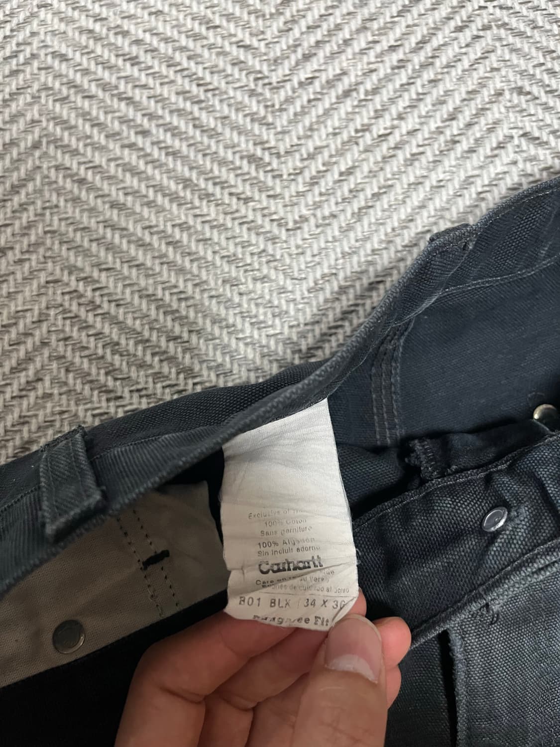 칼하트 더블니 블랙 덩가리핏 34x36 상품이미지3