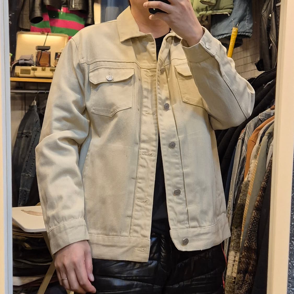XL(착샷잇음) 베이지 면 트러커자켓  상품이미지3