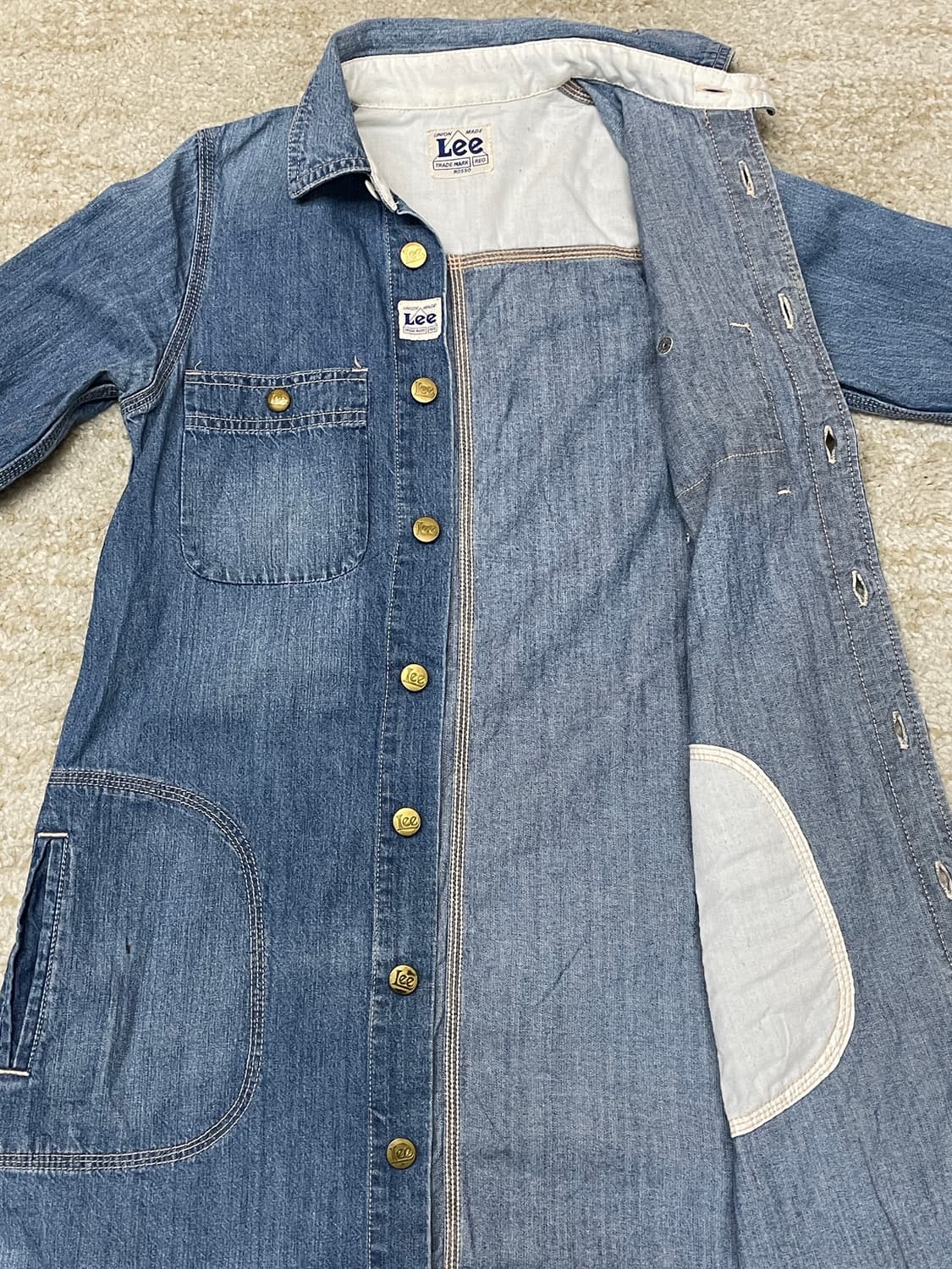 90s 우먼 [S] 리 Lee Union Made 데님 롱 자켓 상품이미지3