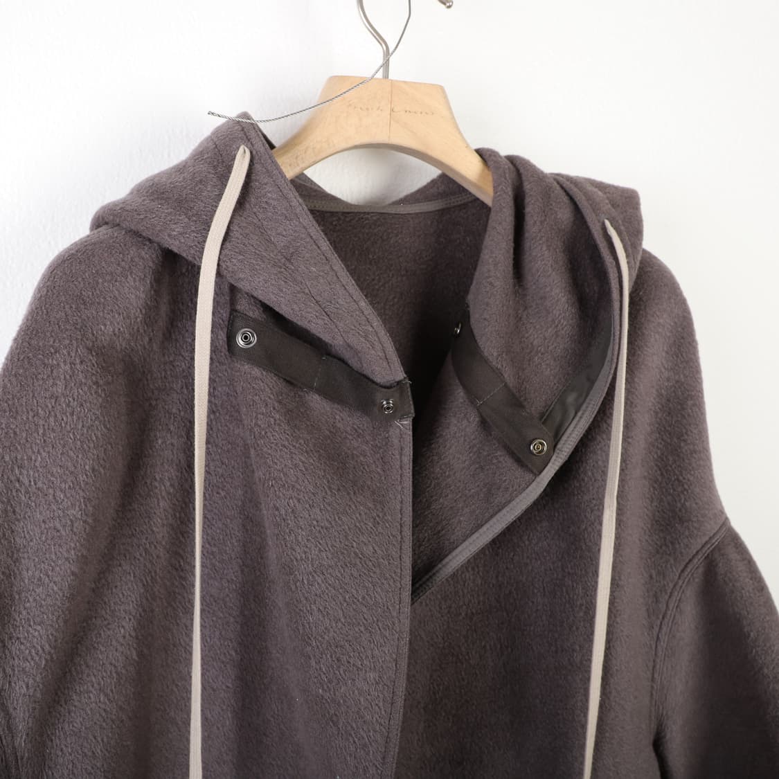 38 / Rick Owens 릭오웬스 실크 헤어 후드 코트 상품이미지6