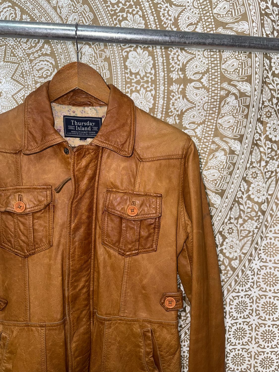 써스데이아일랜드 멀티포켓 양가죽 레더자켓  상품이미지3