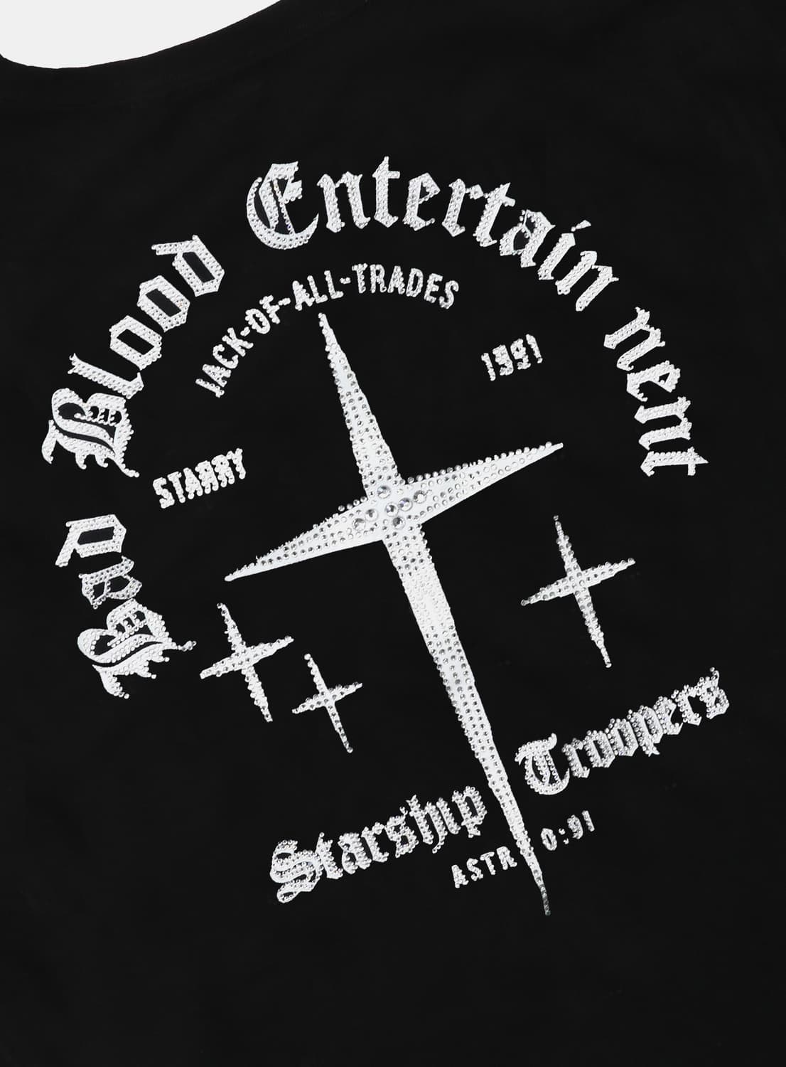 배드블러드 라인스톤 져지 슬림 롱슬리브 블랙 상품이미지3