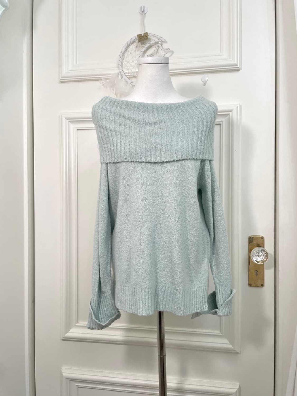 GROVE mint silver glitter off shoulder s 상품이미지1