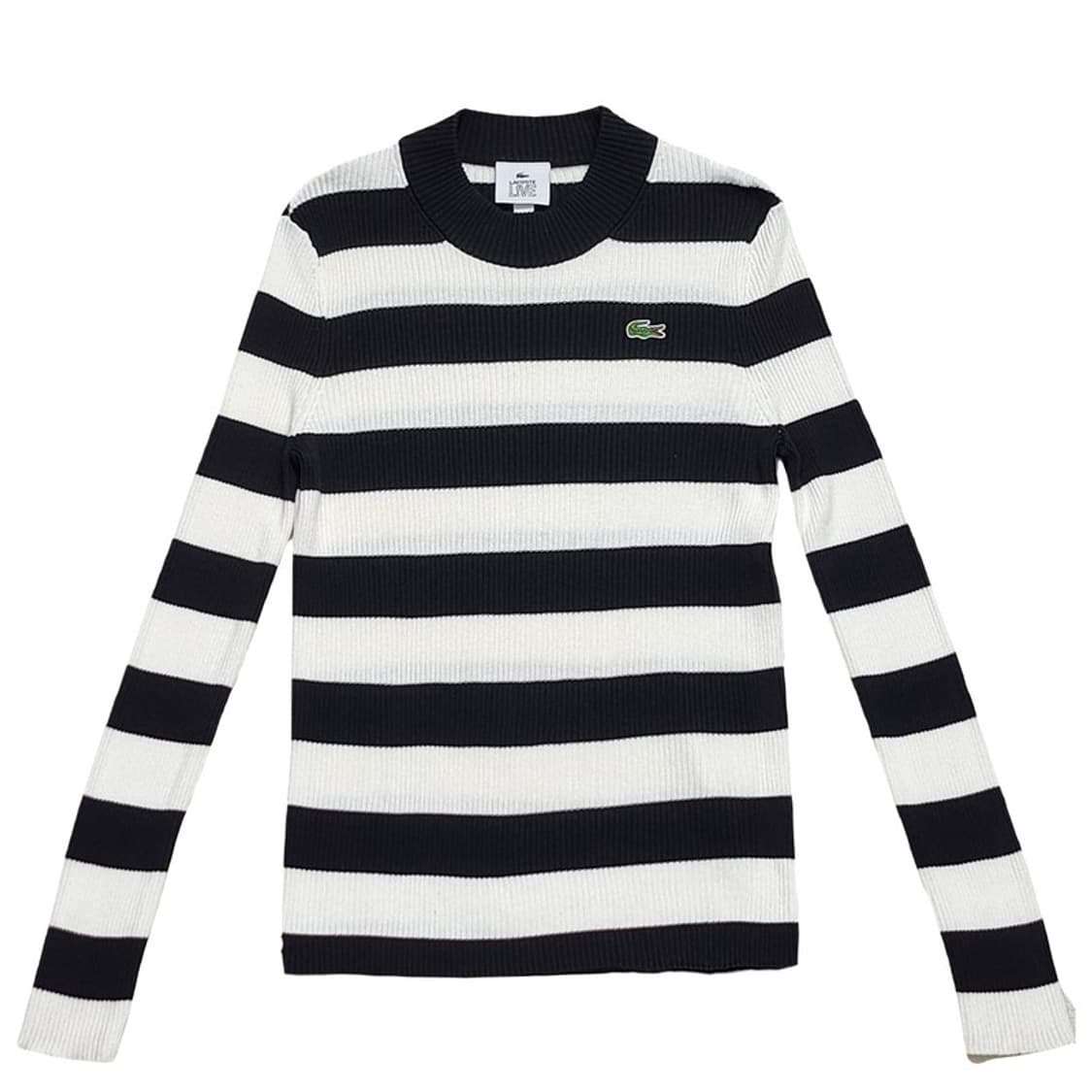 LACOSTE 여성용 골지 스트라이프 니트 36 상품이미지1