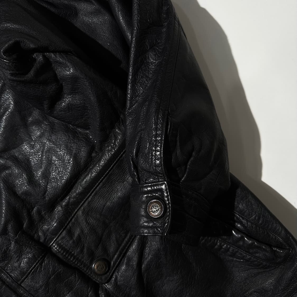 카우 레더 싱글 카코트 블랙 상품이미지5