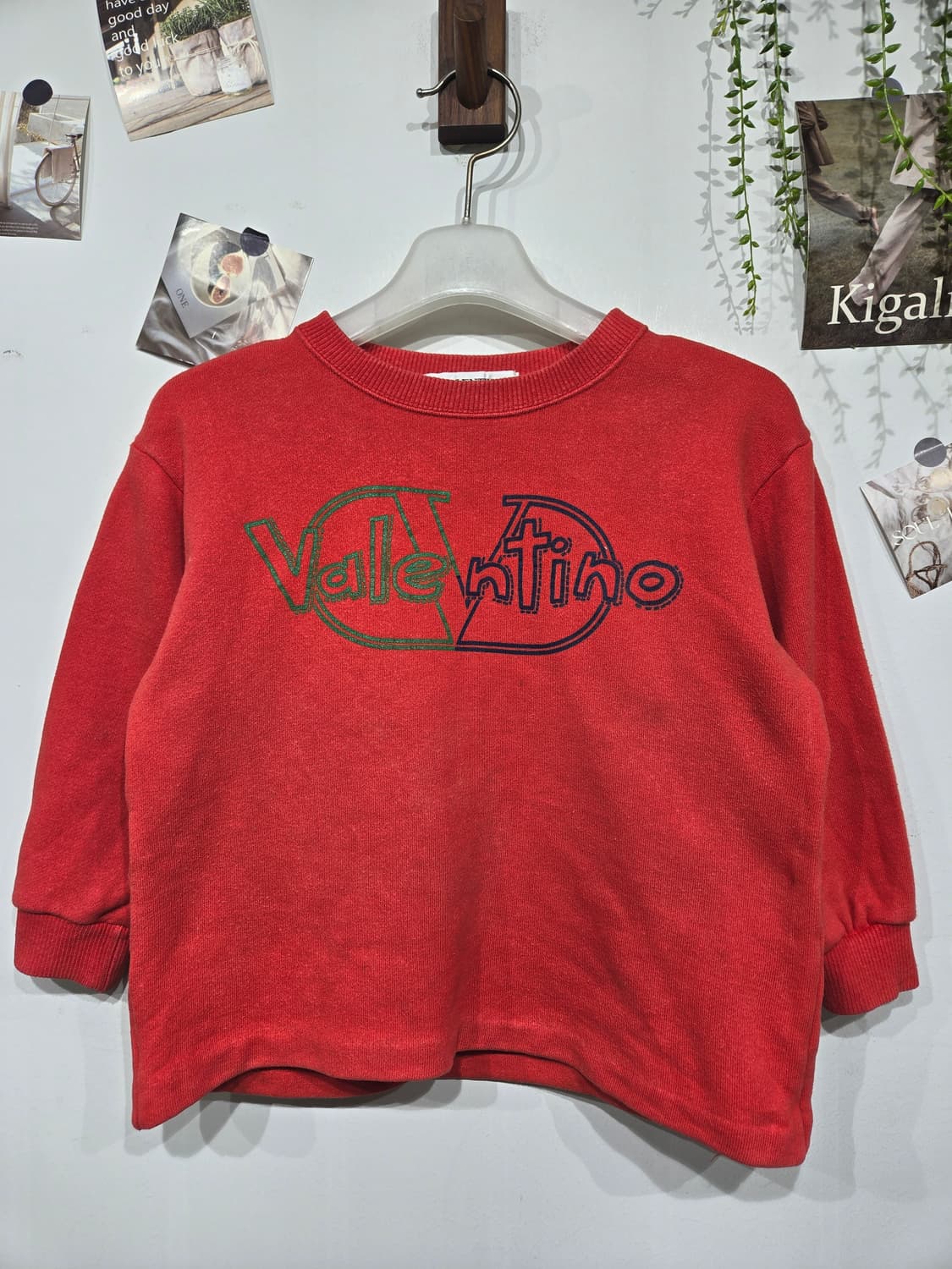 발렌티노 아동 레드 로고 맨투맨 티셔츠 상품이미지1